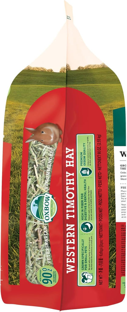 Animal Health Western Timothy Hay - All Natural Hay for Rabbits, Guinea Pigs, Chinchillas, Hamsters & Gerbils -Veterinarian Recommended- Grown in the USA-90 Oz.
